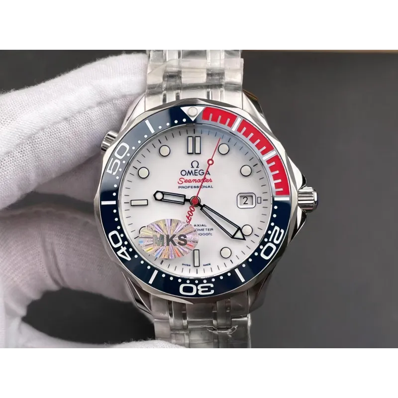 Omega Seamaster 212.32.41.20.04.001 Replica - Cadran Blanc Lunette Cannelee