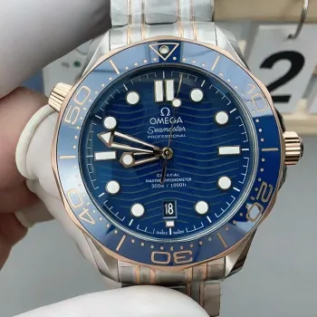 Omega Seamaster 210.20.42.20.03.002 Replica - Cadran Bleu Lunette Cannelee