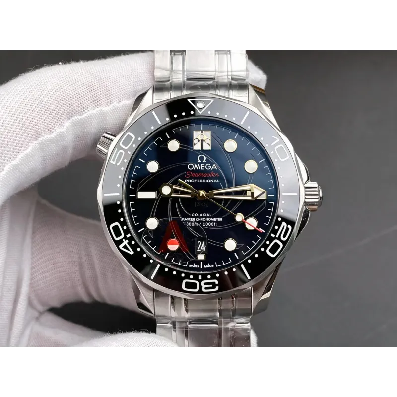 Omega Seamaster 210.22.42.20.01.004 Replica - Cadran Noir Lunette Cannelee