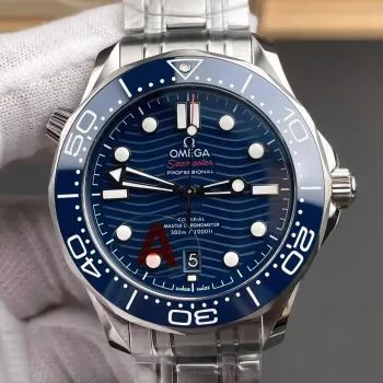 Omega Seamaster 210.30.42.20.03.001 Replica - Cadran Bleu Lunette Cannelee