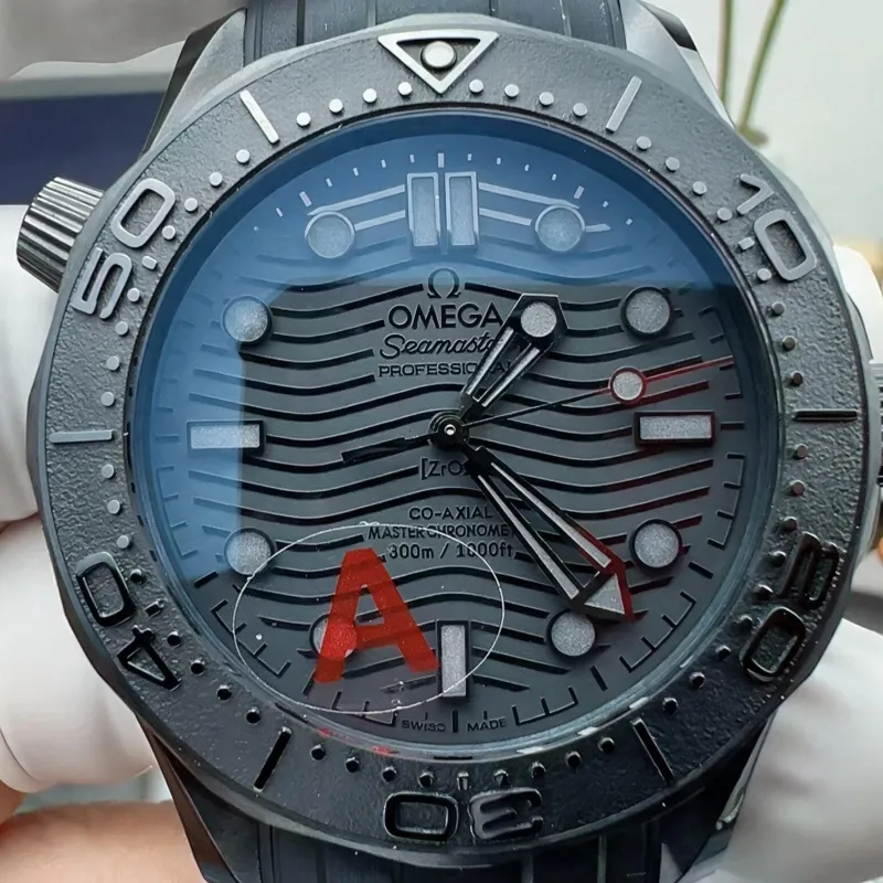 Omega Seamaster 210.92.44.20.01.003 Replica - Cadran Noir Lunette Cannelee
