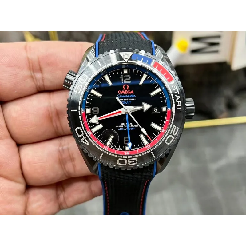 Omega Seamaster 215.92.46.22.01.004 Replica - Cadran Noir Lunette Cannelee