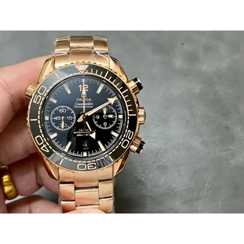 Omega Seamaster Planet Ocean 600M 215.63.46.51.01.001 Replica - Cadran Noir Or Rose