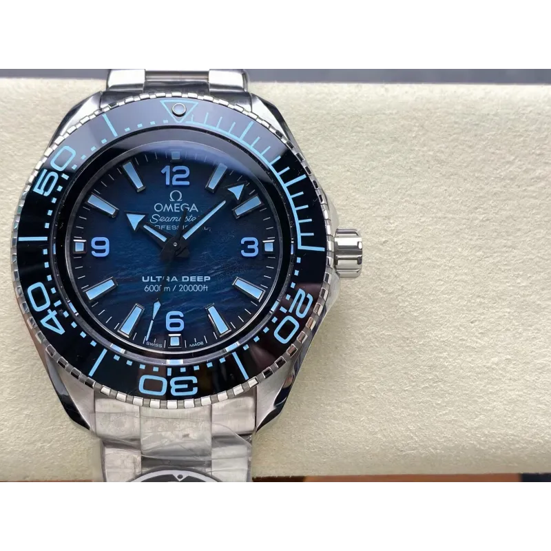 Omega Seamaster 215.30.46.21.03.002 Replica - Cadran Bleu Lunette Cannelee