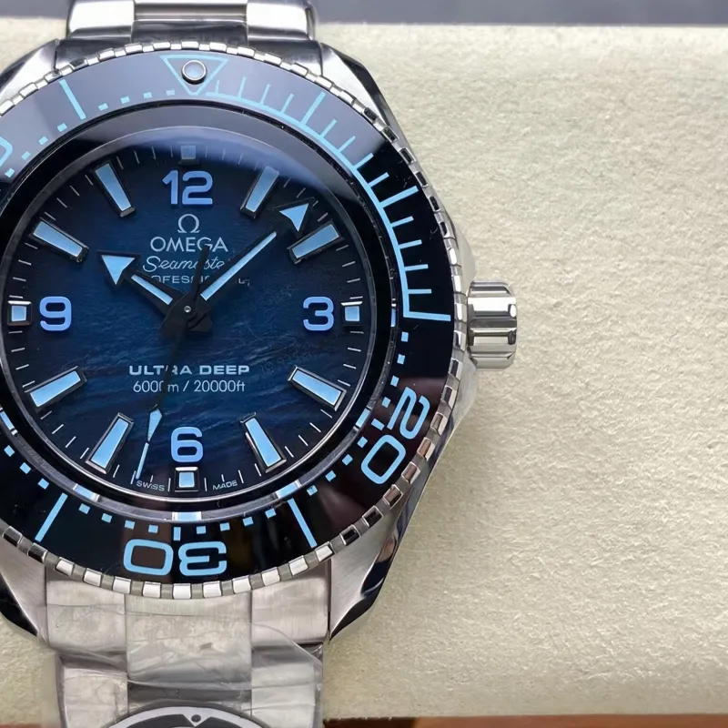 Omega Seamaster 215.30.46.21.03.002 Replica - Cadran Bleu Lunette Cannelee