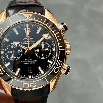 Omega Seamaster Planet Ocean 600M 215.63.46.51.01.001 Replica - Cadran Noir Bracelet Cuir