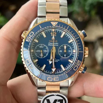 Omega Seamaster 215.20.46.51.03.001 Replica - Cadran Bleu Lunette Cannelee