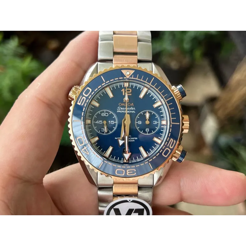 Omega Seamaster 215.20.46.51.03.001 Replica - Cadran Bleu Lunette Cannelee