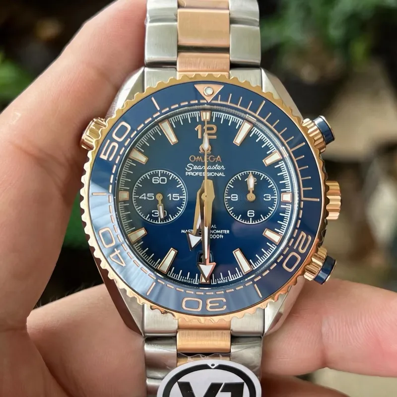 Omega Seamaster 215.20.46.51.03.001 Replica - Cadran Bleu Lunette Cannelee