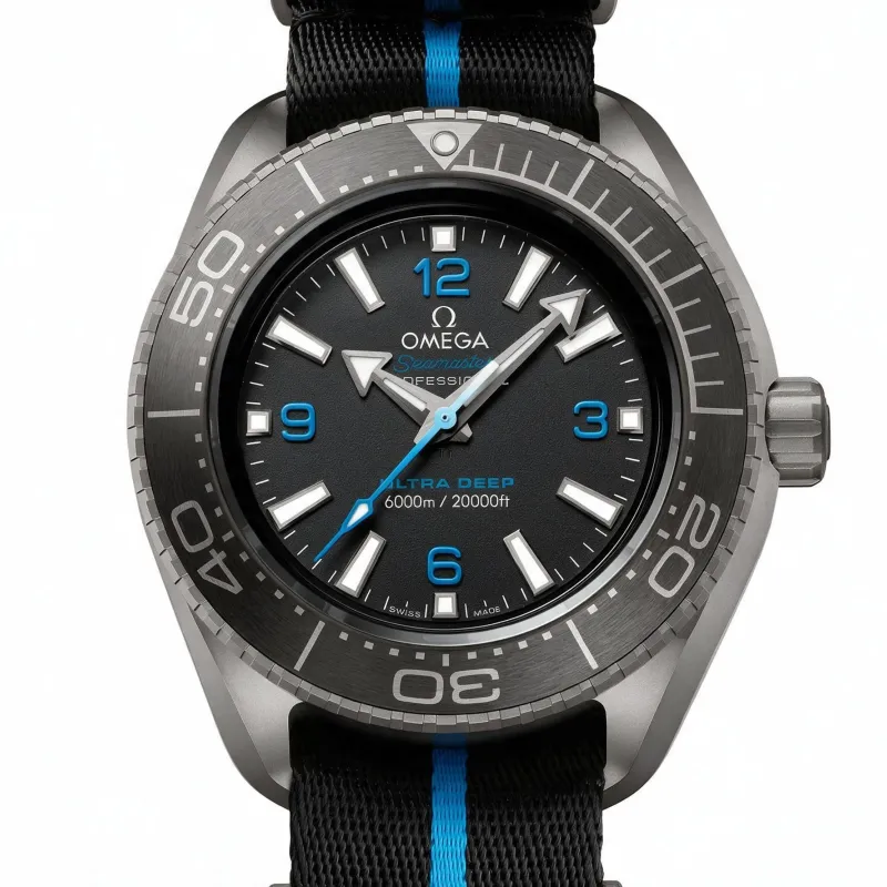 Omega Seamaster 215.92.46.21.01.001 Replica - Cadran Noir Lunette Cannelee