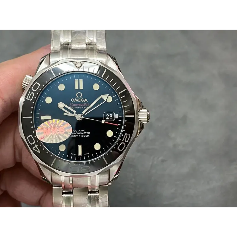 Omega Seamaster 212.30.41.20.01.003 Replica - Cadran Noir Lunette Cannelee
