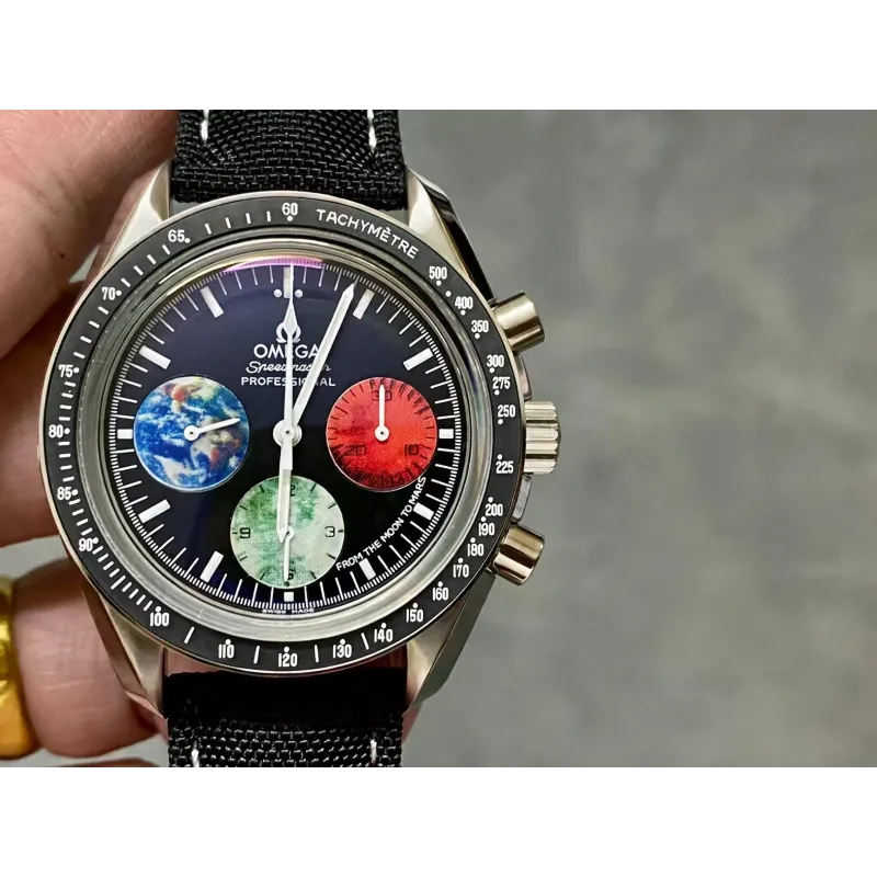 Omega Speedmaster From the Moon to Mars 3577.50.00 Replica - Cadran Noir Acier Inoxydable