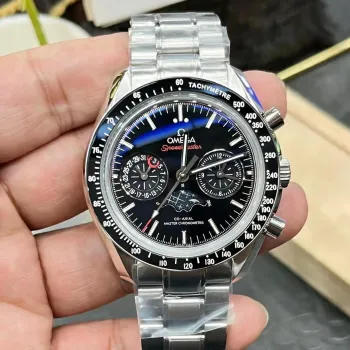 Omega Speedmaster Moonphase 304.30.44.52.01.001 Replica - Cadran Noir Acier Inoxydable