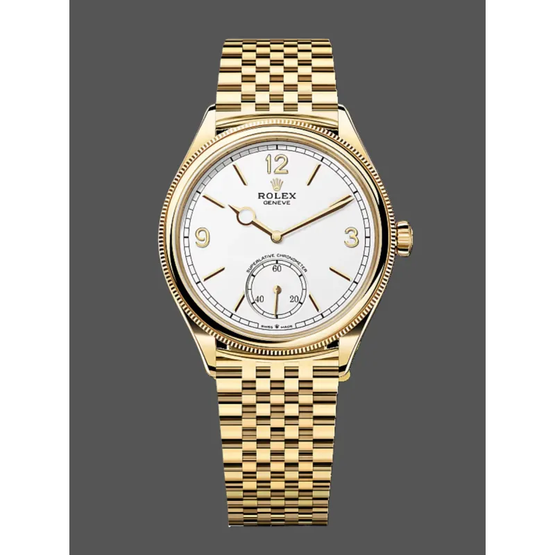 Rolex Perpetual 1908 52508 Replica - Cadran Blanc Lunette Cannelee
