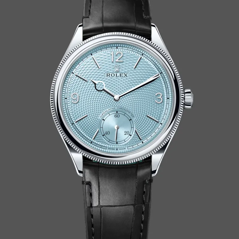 Rolex 1908 52506 Replica - Cadran Bleu Glace Lunette Cannelee