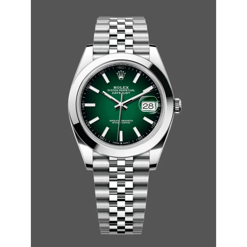 Rolex Datejust 126300 Wimbledon 126300 Replica - Cadran Vert Bracelet Jubilee
