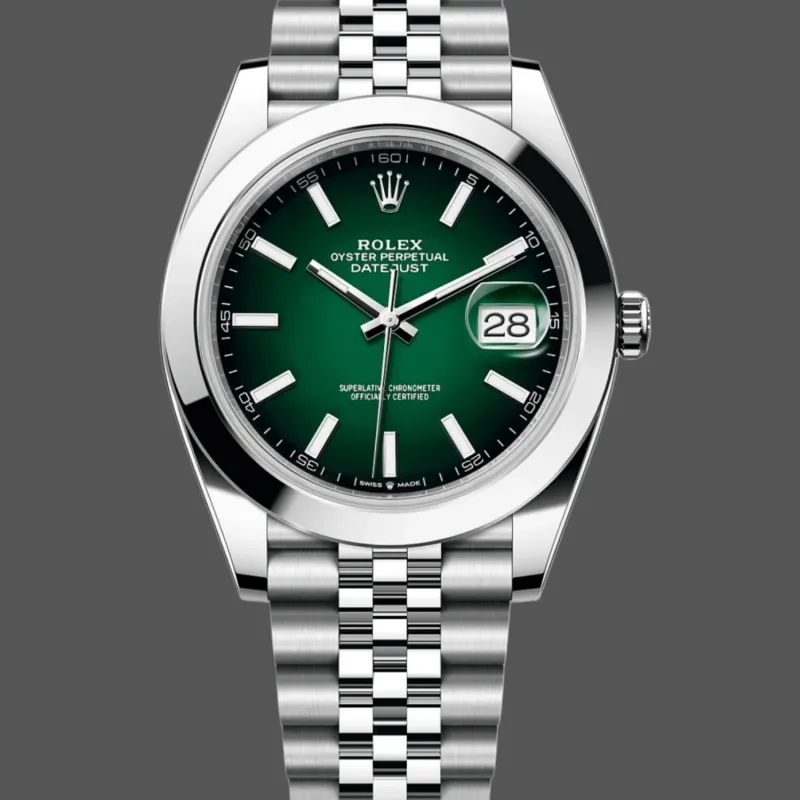 Rolex Datejust 126300 Wimbledon 126300 Replica - Cadran Vert Bracelet Jubilee