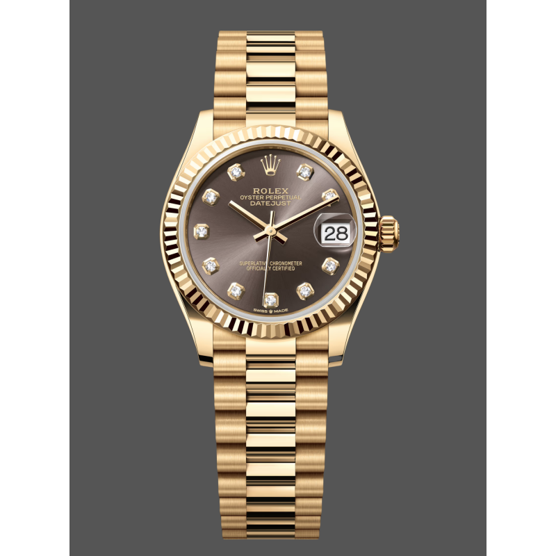 Rolex Datejust Femme 278278 Replica - Cadran Gris Lunette Cannelee