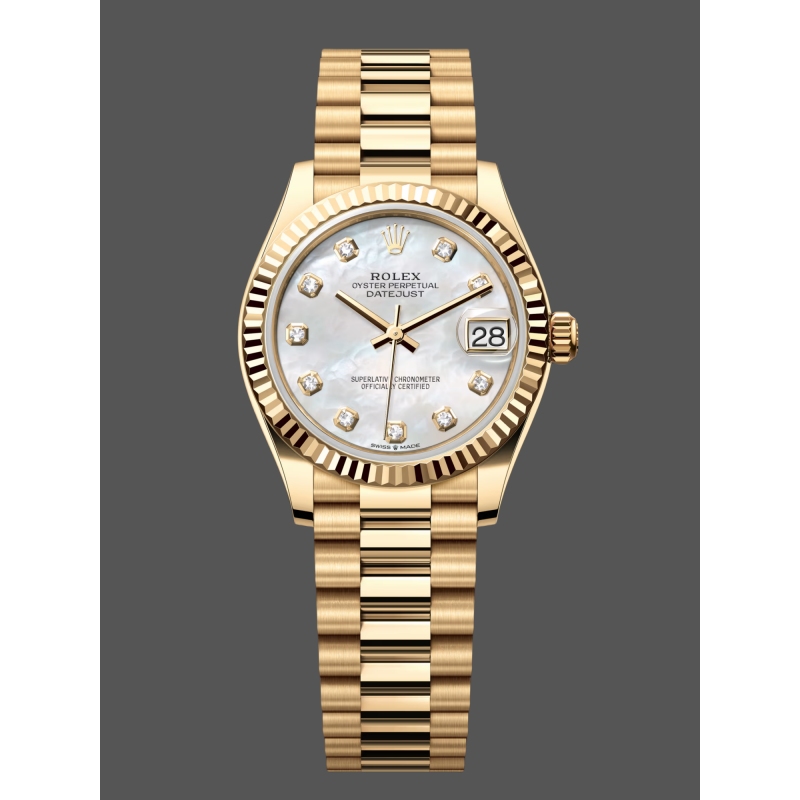 Rolex Datejust Femme 278278 Replica - Cadran Nacre Lunette Cannelee