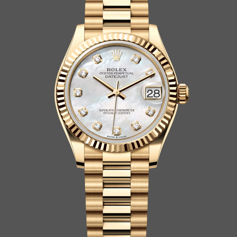 Rolex Datejust Femme 278278 Replica - Cadran Nacre Lunette Cannelee