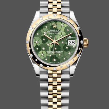 Rolex Datejust Femme 278343RBR Replica - Cadran Vert Olive Lunette Diamants