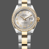 Rolex Datejust s Unisexe 126283RBR Replica - Cadran Argent Lunette Diamants