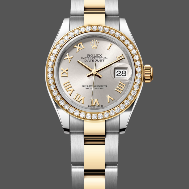 Rolex Datejust s Unisexe 126283RBR Replica - Cadran Argent Lunette Diamants