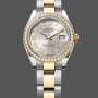 Rolex Datejust s Unisexe 126283RBR Replica - Cadran Argent Lunette Diamants