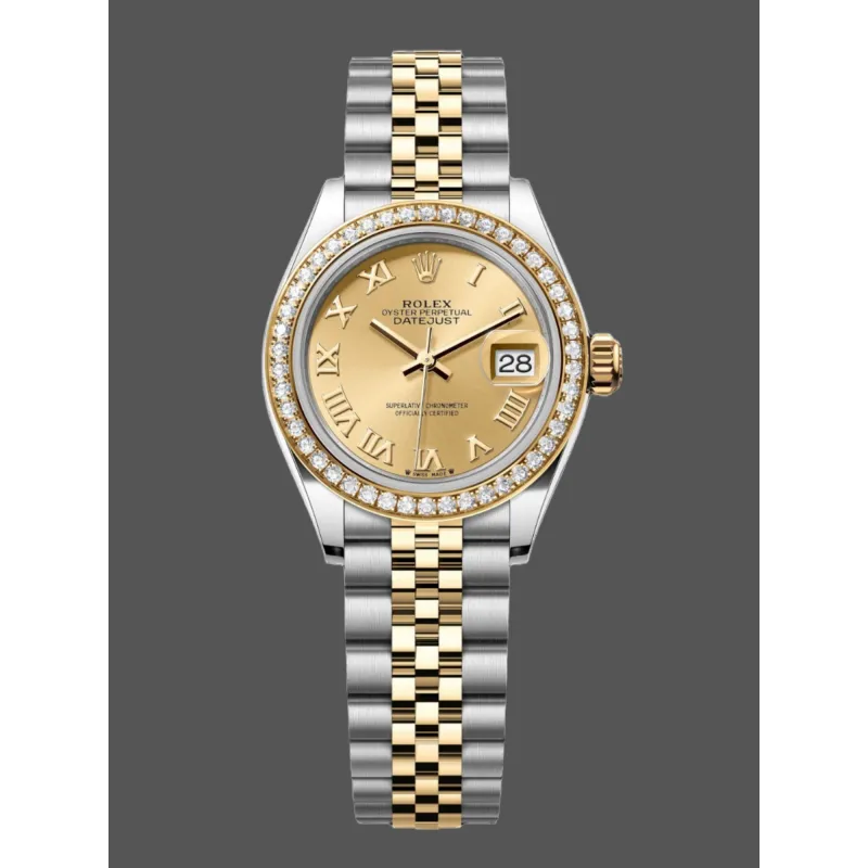 Rolex Datejust Femme 279383RBR Replica - Cadran Champagne Lunette Diamants