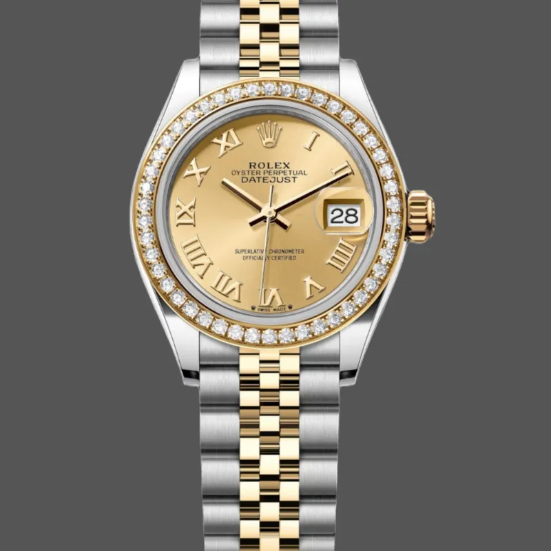 Rolex Datejust Femme 279383RBR Replica - Cadran Champagne Lunette Diamants