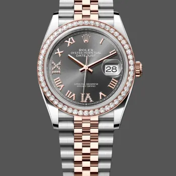 Rolex Datejust 36 Unisexe 126281RBR Replica - Cadran Chocolat Lunette Diamants