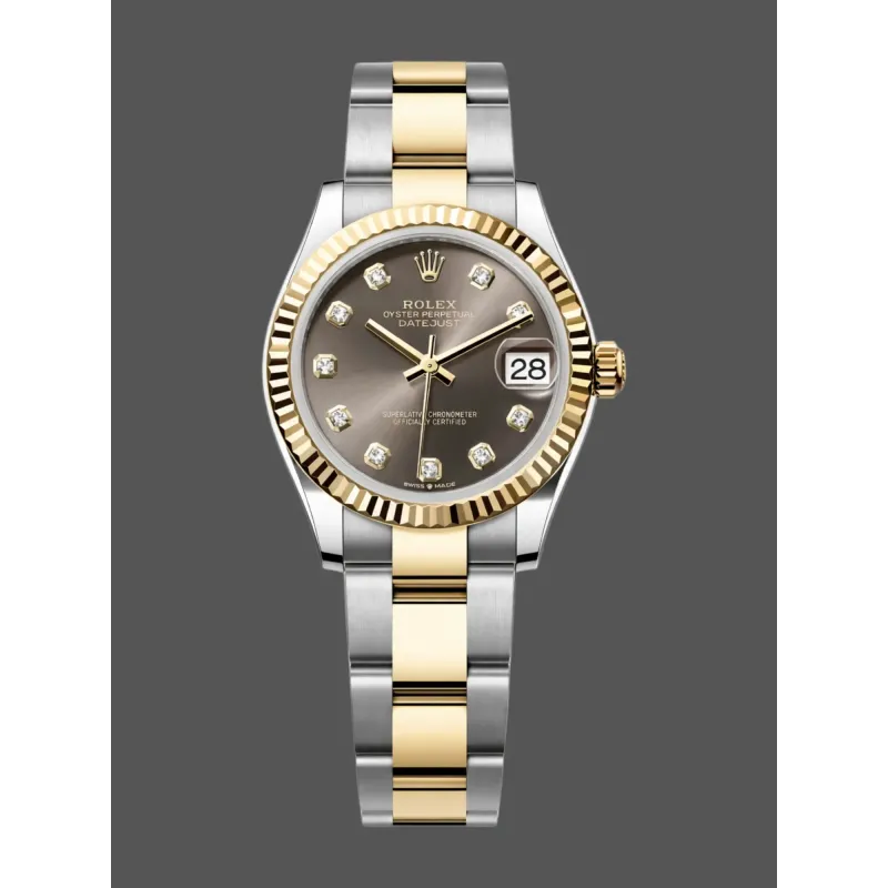 Rolex Datejust 31 Unisexe 278273 Replica - Cadran Gris Lunette Cannelee