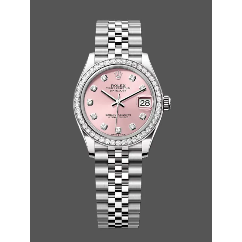 Rolex Datejust 31 Femme 278384RBR Replica - Cadran Rose Lunette Diamants