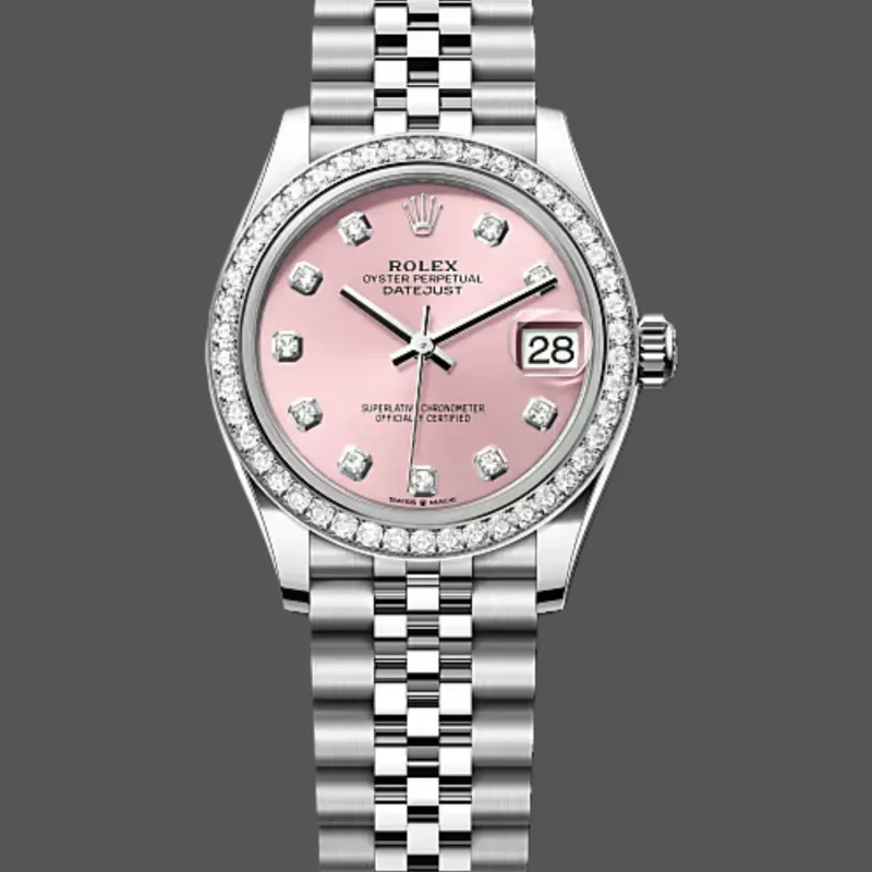 Rolex Datejust 31 Femme 278384RBR Replica - Cadran Rose Lunette Diamants