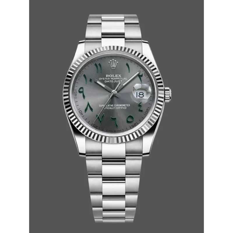 Rolex Datejust Unisexe 126234 Replica - Cadran Gris Lunette Cannelee