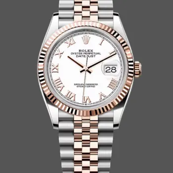 Rolex Datejust Femme 126231 Replica - Cadran Blanc Lunette Cannelee