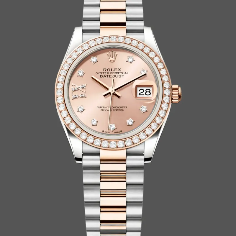 Rolex Lady-Datejust 28 Unisexe 279381RBR Replica - Cadran Rose Lunette Diamants