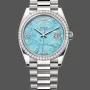 Rolex Day-Date 36 Unisexe 128349RBR Replica - Cadran Turquoise Lunette Diamants