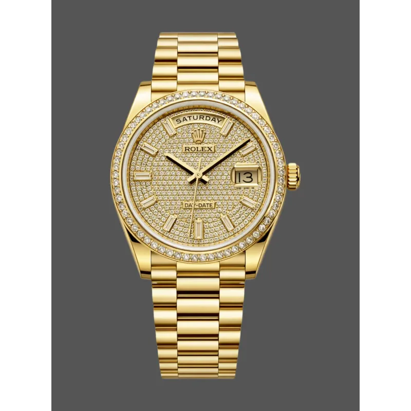 Rolex Day-Date 40 228398TBR Replica - Cadran Or Lunette Diamants