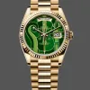 Rolex Day-Date 36 Vienna Philharmonic Unisexe 128238-VIO Replica - Cadran Vert Lunette Cannelee