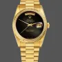 Rolex Day-Date 36 Unisexe 18038 Replica - Cadran Noir Lunette Cannelee