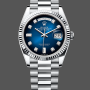 Rolex Day-Date Unisexe 128236 Replica - Cadran Bleu Acier Inoxydable