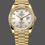 Rolex Day-Date 36 Unisexe 128238 Replica - Cadran Argent Lunette Cannelee