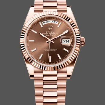 Rolex Day-Date 40 228235 Replica - Cadran Chocolat Lunette Cannelee