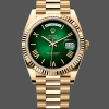 Rolex Day-Date 40 228238 Replica - Cadran Vert Lunette Cannelee