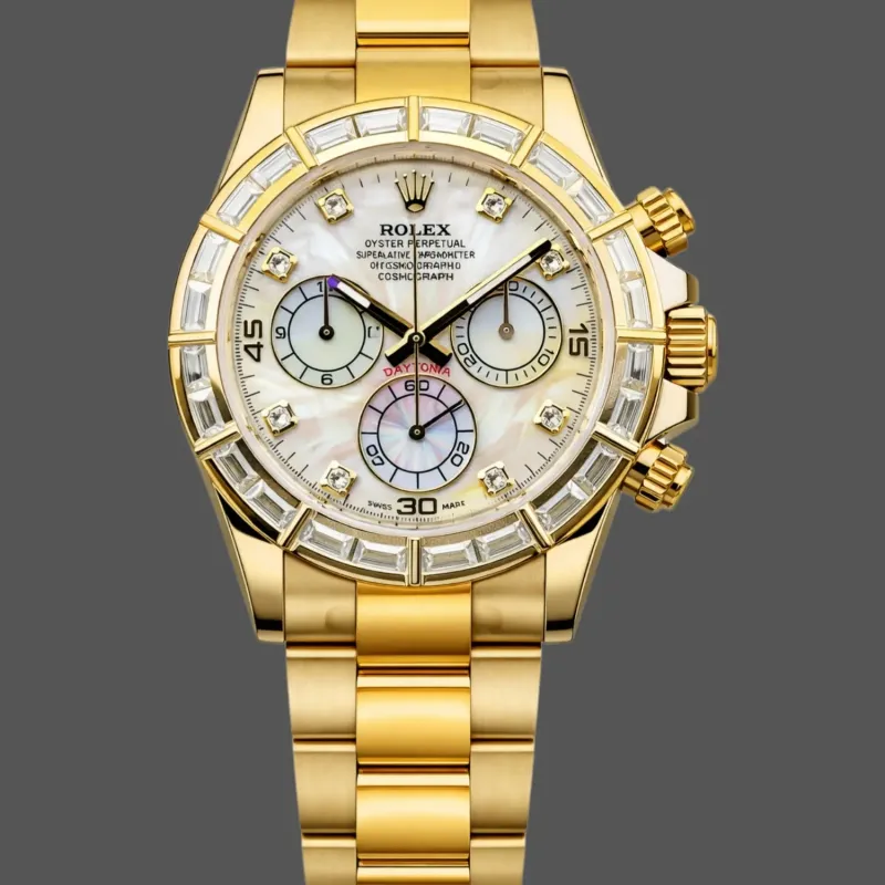 Rolex Daytona 116568BR Replica - Cadran Nacre Lunette Diamants