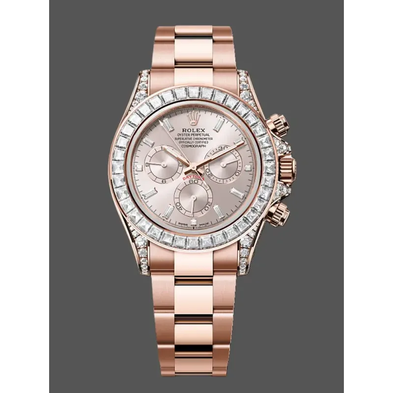 Rolex Cosmograph Daytona Unisexe 126595TBR Replica - Cadran Rose Lunette Diamants