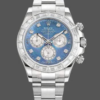 Rolex Cosmograph Daytona 116589 Replica - Cadran Bleu Glace Lunette Diamants