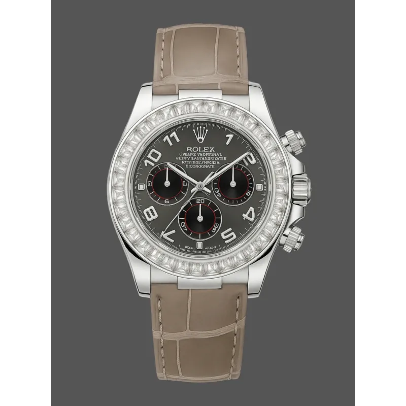 Rolex Daytona Diamond 116519 Replica - Cadran Rhodium Lunette Diamants