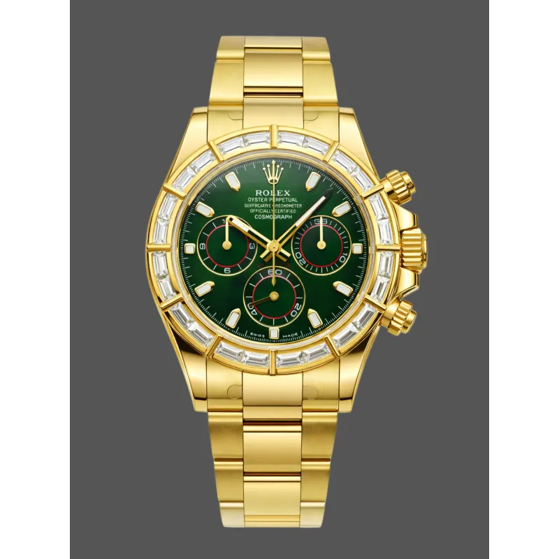 Rolex Daytona 116568BR Replica - Cadran Vert Lunette Diamants